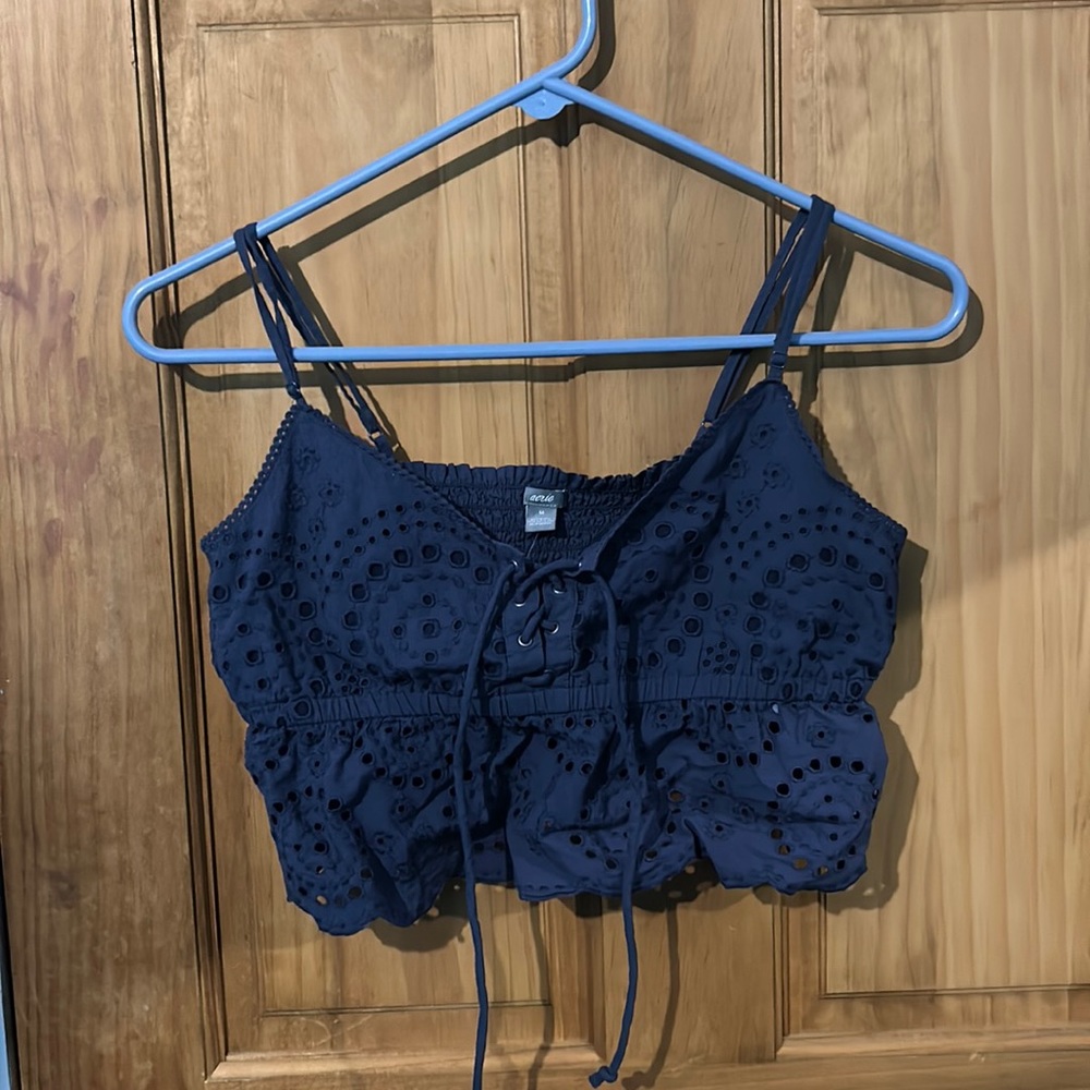Blue AERIE crop tank, never worn!